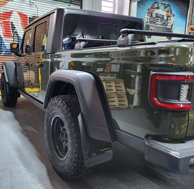 Rally Armor 19-25 Jeep JT Gladiator (Mojave/Rubicon) Black Mud Flap w/Grey Logo - Image 8