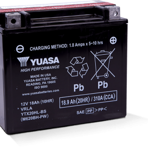 Yuasa YTX20HL-BS-PW High Performance AGM Battery w/Bottle