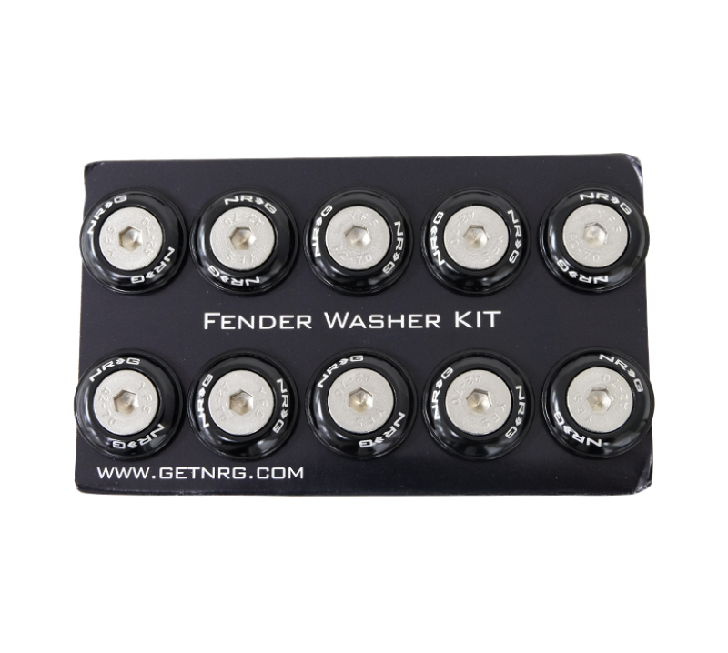 NRG Fender Washer Kit w/Rivets For Plastic (Black) - Set of 10 - Image 3