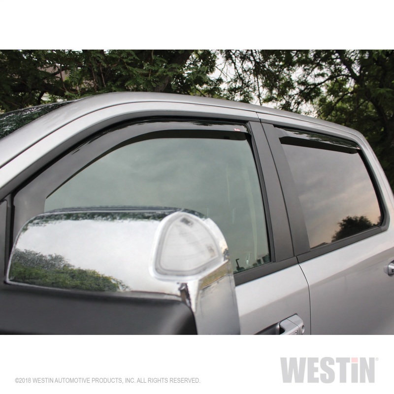 Westin 19-22 Ram 1500 Crew Cab(Excl. 19-22 Ram 1500 Classic) In Channel Wind Deflector 4pc - Smoke - Image 3