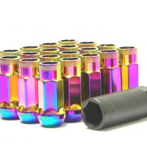 Wheel Mate Muteki SR48 Open End Locking Lug Nut Set of 4 - Black 12x1.50 48mm