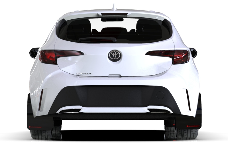 Rally Armor 18-26 Toyota Corolla Hatchback Red UR Mud Flap w/White Logo - Image 2