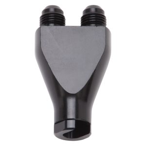 Russell Performance Billet Y-Block Adapter 3/8in SAE Quick Disconnect (2) -6AN Male Flare Black