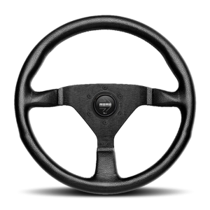 Momo Montecarlo Steering Wheel 350 mm - Black Leather/Black Stitch/Black Spokes