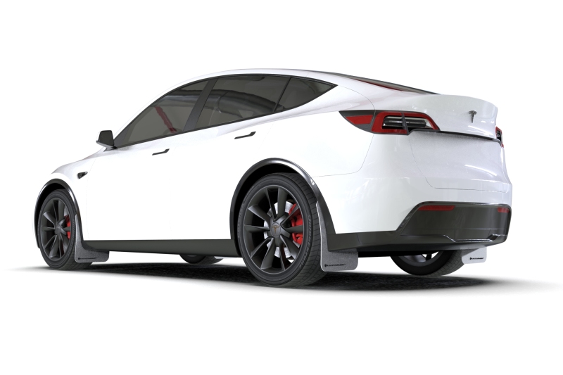 Rally Armor 20-26 Tesla Model Y, Juniper Y White UR Mud Flap w/Black Logo - Image 2