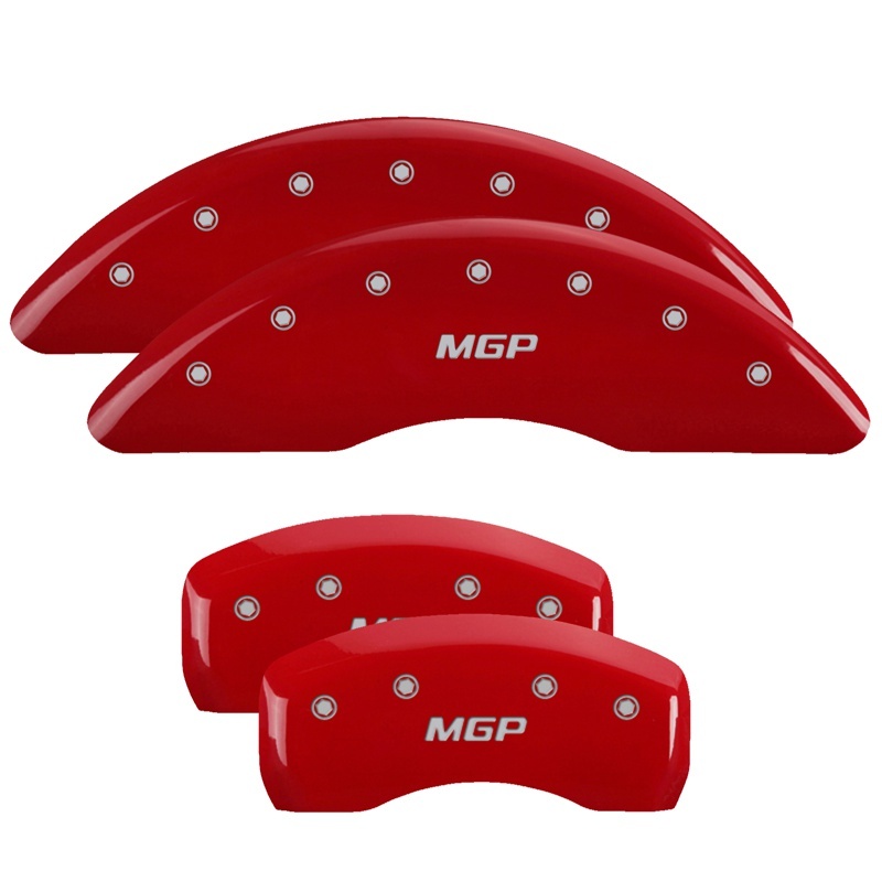 MGP 4 Caliper Covers Engraved Front & Rear 300 Red finish silver ch - Image 2