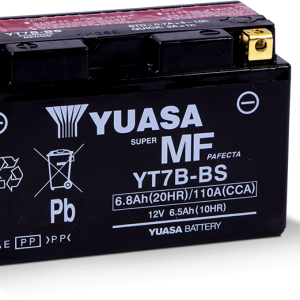 Yuasa YT7B-BS Maintenance Free AGM 12-Volt Battery w/Bottle