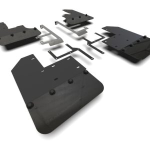 Rally Armor 19-25 Jeep JT Gladiator (Mojave/Rubicon) Black Mud Flap w/Metallic Black Logo