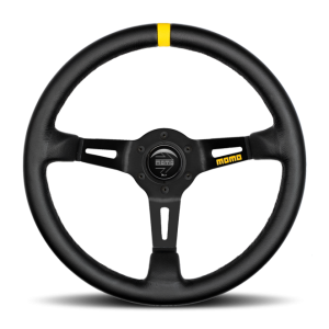 Momo MOD08 Steering Wheel 350 mm - Black Leather/Black Spokes/1 Stripe