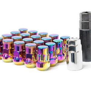 Wheel Mate Muteki SR35 Close End Lug Nuts w/ Lock Set - Neon 12x1.50 35mm