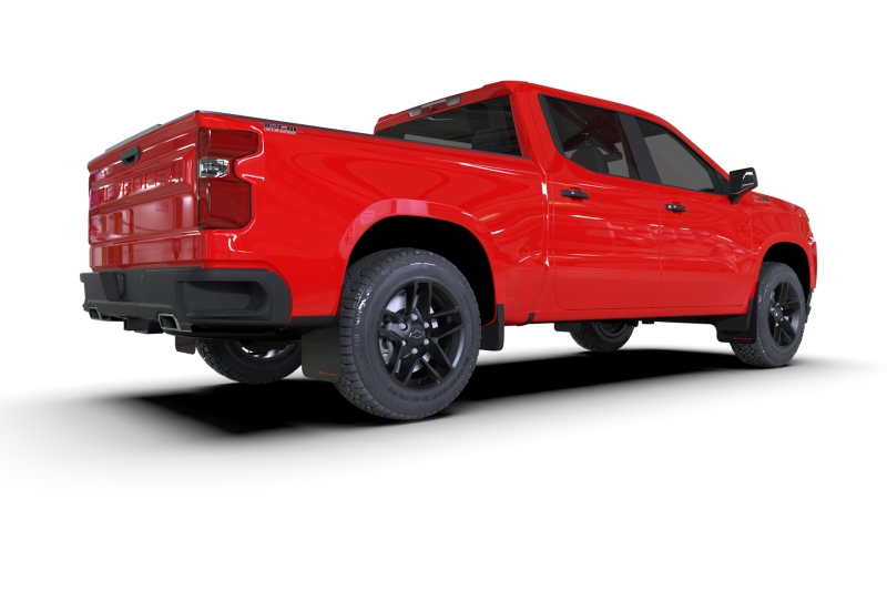 Rally Armor 19-26 Gen 4 Chevy Silverado 1500 Black UR Mud Flap White Logo - Image 4