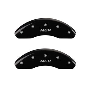 MGP 4 Caliper Covers Engraved Front & Rear MGP Black finish silver ch