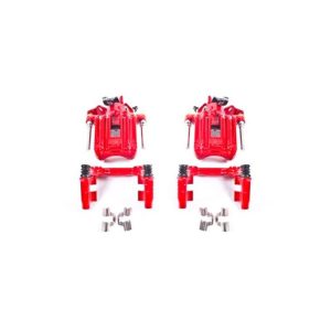 Power Stop 00-06 Audi TT Quattro (w/Non Vented Rotors Only) Rear Red Calipers w/Brackets - Pair