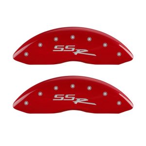 MGP 4 Caliper Covers Engraved Front & Rear SSR Red finish silver ch