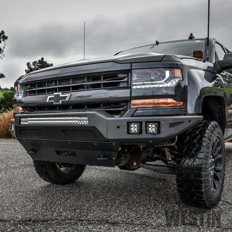Westin 16-19 Chevy/GMC Silverado/Sierra 1500 Pro-Mod Front Bumper - Textured Black - Image 7
