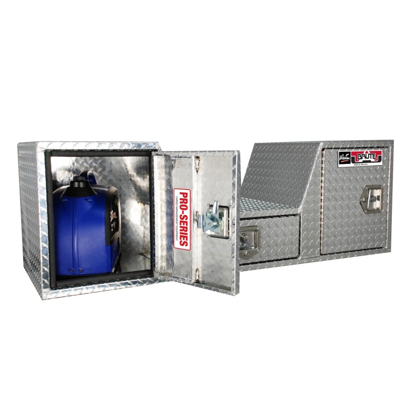 Westin/Brute V Shape Goose Neck 5th Wheel 57in Tailgate Box 1 Drawer/2 Swing Doors - Aluminum - Image 3