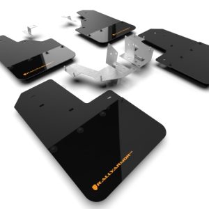 Rally Armor 21-25 Ford Bronco (Plstc Bmpr - NO Rptr/Sprt - NO RR/RB) Blk Mud Flap w/Cy Orange Logo