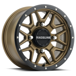 Raceline A94BZ Krank 14x7in / 4x156 BP / 10mm Offset / 132.5mm Bore - Bronze & Black Lip Wheel