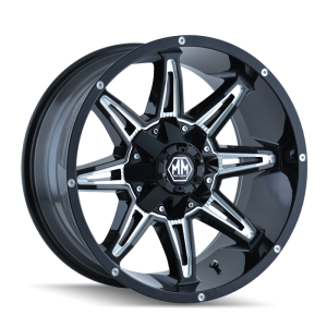 Mayhem 8090 Rampage 18x9 / 6x135 BP / 18mm Offset / 106mm Hub Black w/ Milled Spokes Wheel
