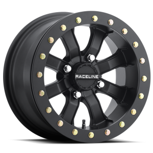 Raceline A71B Mamba 15x7in / 4x137 BP / 0mm Offset / 110.18mm Bore - Satin Black Beadlock Wheel