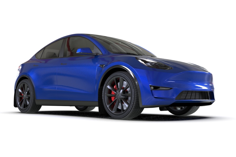 Rally Armor 20-26 Tesla Model Y, Juniper Y White UR Mud Flap w/Black Logo - Image 4