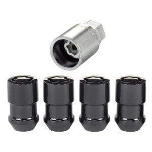McGard Wheel Lock Nut Set - 4pk. (Cone Seat) M12X1.5 / 19mm & 21mm Dual Hex / 1.46in. Length - Black