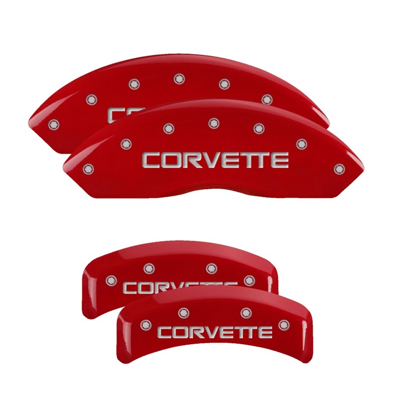 MGP 4 Caliper Covers Gloss Red Engraved with Corvette C4 (Full Kit 4 Pieces) - Image 7