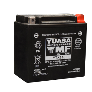 Yuasa YTX14L Maintenance Free AGM 12-Volt Battery