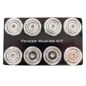 NRG M Style Fender Washer Kit TI Series M6 Bolts For Metal (Silver Washer/Silver Screw) - Set of 10