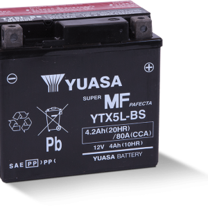 Yuasa YTX5L-BS Maintenance Free AGM 12-Volt Battery w/Bottle