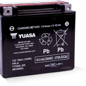 Yuasa YTX20L-BS Maintenance Free AGM 12-Volt Battery w/Bottle
