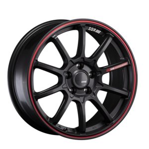 SSR GTV05 4x100 16x6.0 Offset 45 Flat Black w/ Red Line