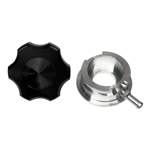 10 PSI 0.7 BAR Pressure Cap with Flanged 42mm Weld On Neck | Black Anodized Finish