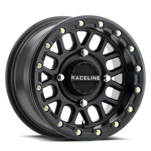 Raceline A92B Podium 14x7in / 4x156 BP / 10mm Offset / 132.5mm Bore - Satin Black Beadlock Wheel