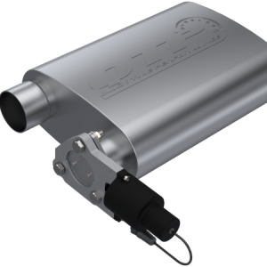 QTP 2.5in Weld-On 304SS Reverse Screamer Muffler w/Bolt-On QTEC Electric Cutout