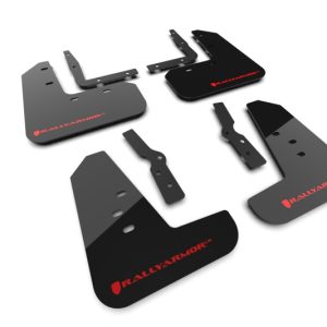 Rally Armor 2024+ Ford Mustang Black UR Mud Flap w/ Red Logo