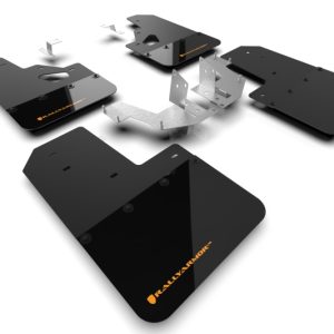 Rally Armor 21-25 Ford Bronco (Plstc Bmpr + RR - NO Rptr/Sprt) Blk Mud Flap w/Cy Orange Logo