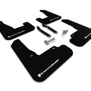Rally Armor 19-21 Hyundai Elantra GT N Line/i30 Black UR Mud Flap w/White Logo