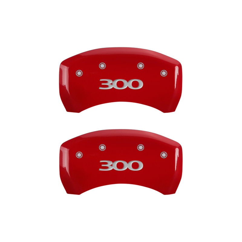MGP 4 Caliper Covers Engraved Front & Rear 300 Red finish silver ch - Image 5