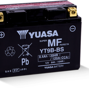 Yuasa YT9B-BS Maintenance Free 12-Volt AGM Battery w/Bottle