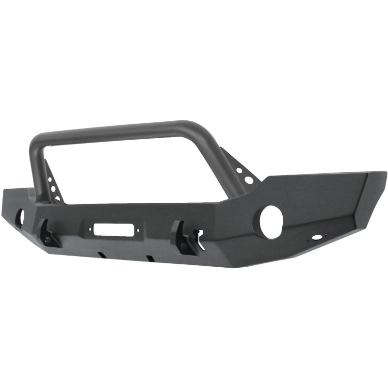 Westin 18-19 Jeep Wrangler JL WJ2 Full Width Front Bumper w/Bull Bar Textured Black - Image 4