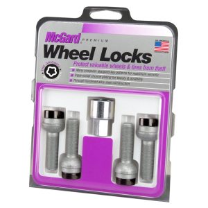 McGard Wheel Lock Bolt Set - 4pk. (Radius Seat) M14X1.5 / 17mm Hex / 45.0mm Shank Length - Black
