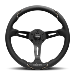 Momo Gotham Steering Wheel 350 mm - Black Leather/Black Spokes