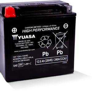 Yuasa YTX14AH Maintenance Free AGM 12-Volt Battery
