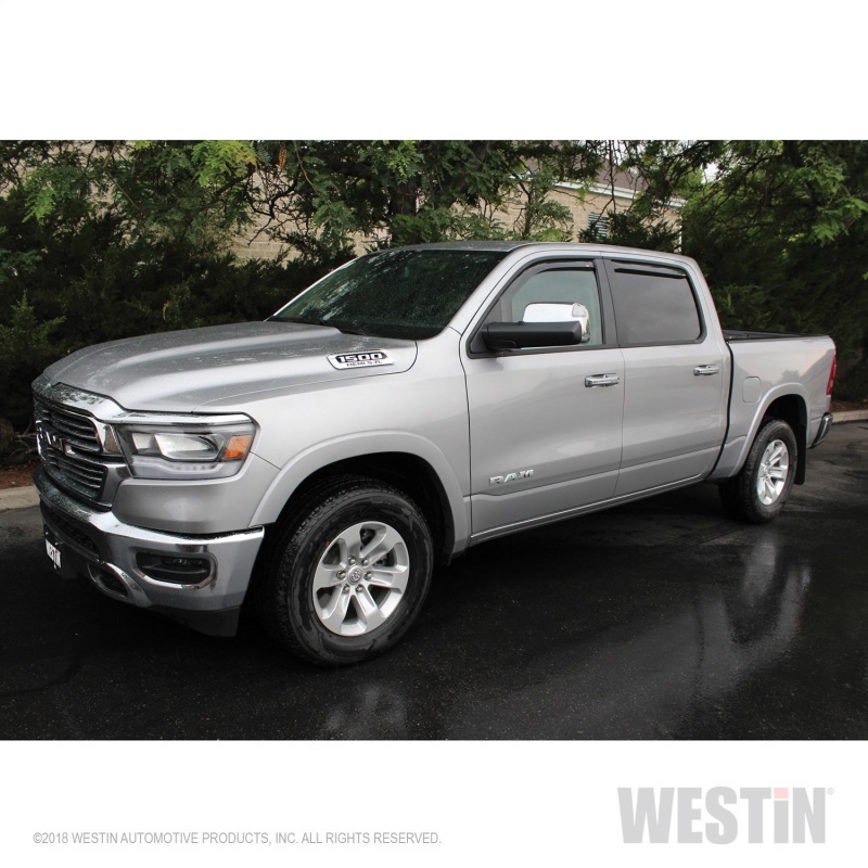 Westin 19-22 Ram 1500 Crew Cab(Excl. 19-22 Ram 1500 Classic) In Channel Wind Deflector 4pc - Smoke - Image 2