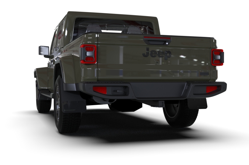 Rally Armor 19-25 Jeep JT Gladiator (Mojave/Rubicon) Black Mud Flap w/Grey Logo - Image 7