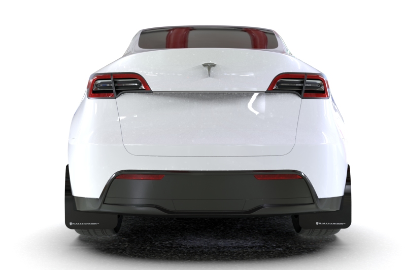 Rally Armor 20-26 Tesla Model Y, Juniper Y Black UR Mud Flap w/White Logo - Image 3