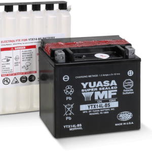 Yuasa YTX14L-BS Maintenance Free AGM 12-Volt Battery w/Bottle