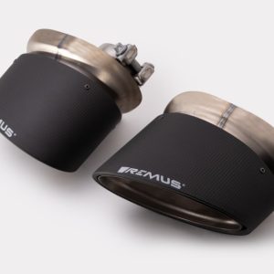 Remus Carbon 175x108mm Angled Titanium Internals w/Adj Clamp Tail Pipe Set (Pair)