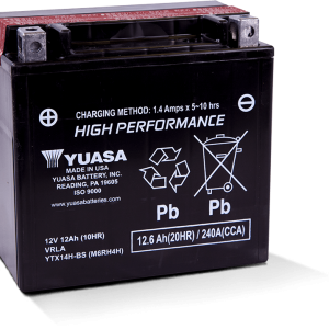 Yuasa YTX14H-BS High Performance AGM 12-Volt Battery w/Bottle